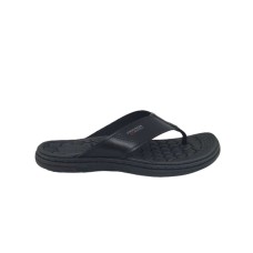 Chinelo Pegada Masculino em Couro Preto 133301