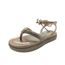 Sandalia Fem. Dakota de Amarrar Papete Brilho Moda Delicada. Ref. Y7632